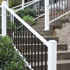 Color Guard Lincoln Aluminum White/Black Adjustable Stair Rail Kit - 36"