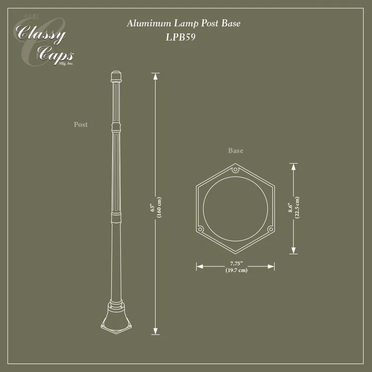 Classy Caps Aluminum Lamp Post Base - Black 5 Classy Caps Aluminum Lamp Post Base - Black - Image 3