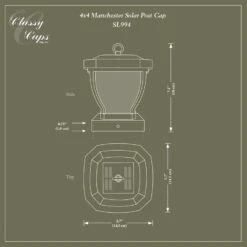 Classy Caps Manchester Solar Post Cap - Dark Bronze - 4 X 4 9 Classy Caps Manchester Solar Post Cap - Dark Bronze - 4 X 4 -ANTONY SHOP Sales CLSMANS main 40