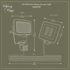 Classy Caps Solar Motion Sensor Security Light - White 7 Classy Caps Solar Motion Sensor Security Light - White -ANTONY SHOP Sales CLSMS600 main 30
