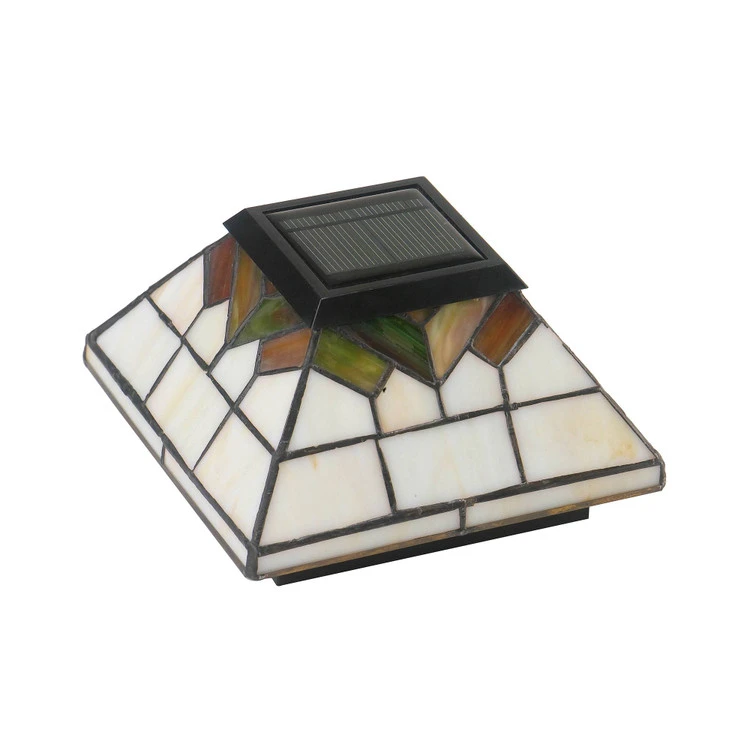 Classy Caps Wellington Stained Glass Solar Post Cap 3 Classy Caps Wellington Stained Glass Solar Post Cap