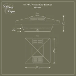 Classy Caps Windsor Solar Post Cap - White - 4 X 4 11 Classy Caps Windsor Solar Post Cap - White - 4 X 4 -ANTONY SHOP Sales CLSWINS main 50