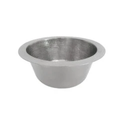 Premier Copper Products 12" Round Hammered Copper Bar Sink With 2" Drain - Nickel