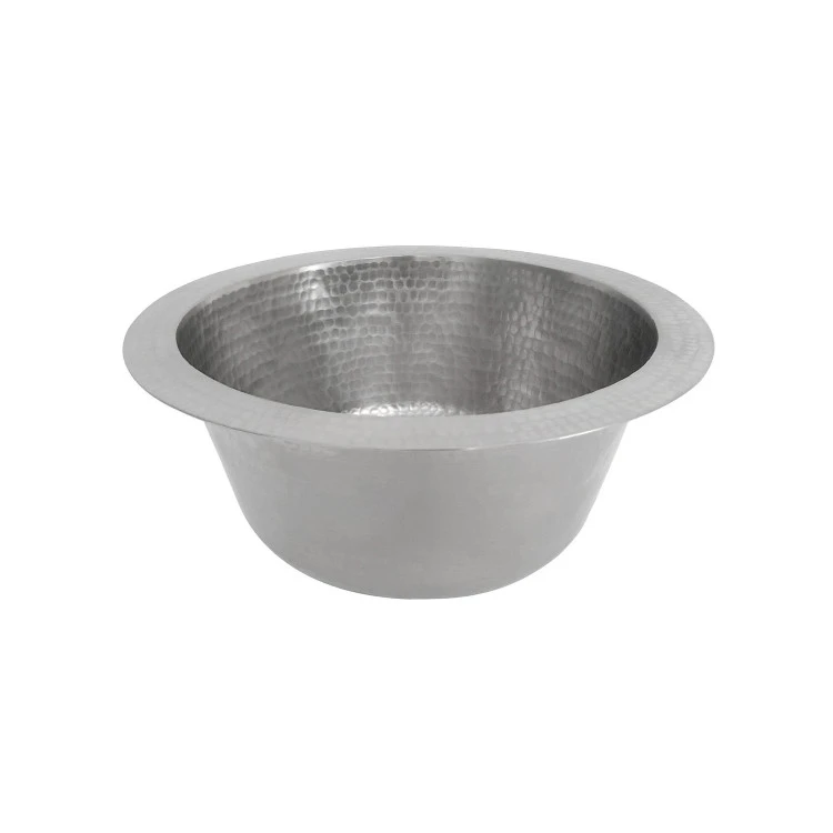 Premier Copper Products 12" Round Hammered Copper Bar Sink With 2" Drain - Nickel 3 Premier Copper Products 12" Round Hammered Copper Bar Sink With 2" Drain - Nickel