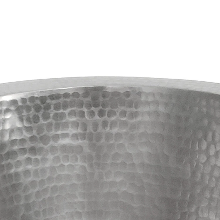 Premier Copper Products 12" Round Hammered Copper Bar Sink With 2" Drain - Nickel 5 Premier Copper Products 12" Round Hammered Copper Bar Sink With 2" Drain - Nickel - Image 3