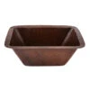 Premier Copper Products Rectangle Copper Prep Sink With 3.5" Drain