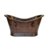 Premier Copper Products 60" Hammered Copper Double Slipper Bathtub With Rings -ANTONY SHOP Sales COPBTDR60DB main 10