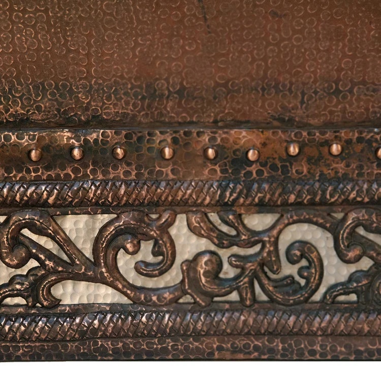 Premier Copper Products 67" Hammered Copper Double Slipper Bathtub With Scroll Base And Nickel Inlay 5 Premier Copper Products 67" Hammered Copper Double Slipper Bathtub With Scroll Base And Nickel Inlay - Image 3