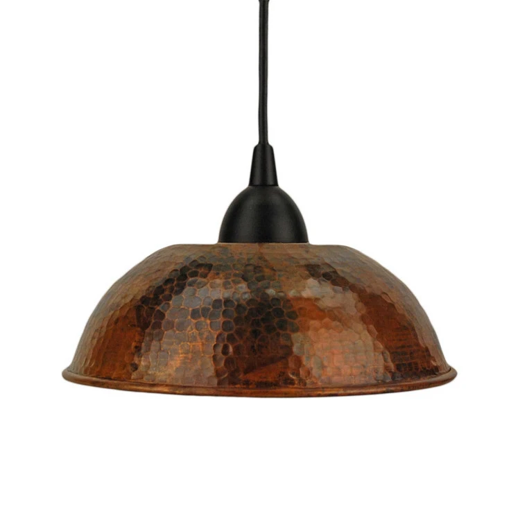 Premier Copper Products Hand Hammered Copper 8.5" Dome Pendant Light 5 Premier Copper Products Hand Hammered Copper 8.5" Dome Pendant Light - Image 3