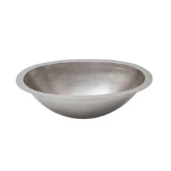 Premier Copper Products 19" Oval Under Counter Copper Bathroom Sink - Electroless Nickel