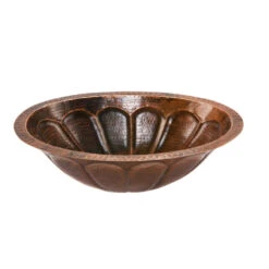 Premier Copper Products Oval Sunburst Under Counter Hammered Copper Sink