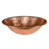 Premier Copper Products 19" Oval Self Rimming Hammered Copper Bathroom Sink In Polished Copper 2 Premier Copper Products 19" Oval Self Rimming Hammered Copper Bathroom Sink In Polished Copper -ANTONY SHOP Sales COPLO19RPC SinkOnly 20