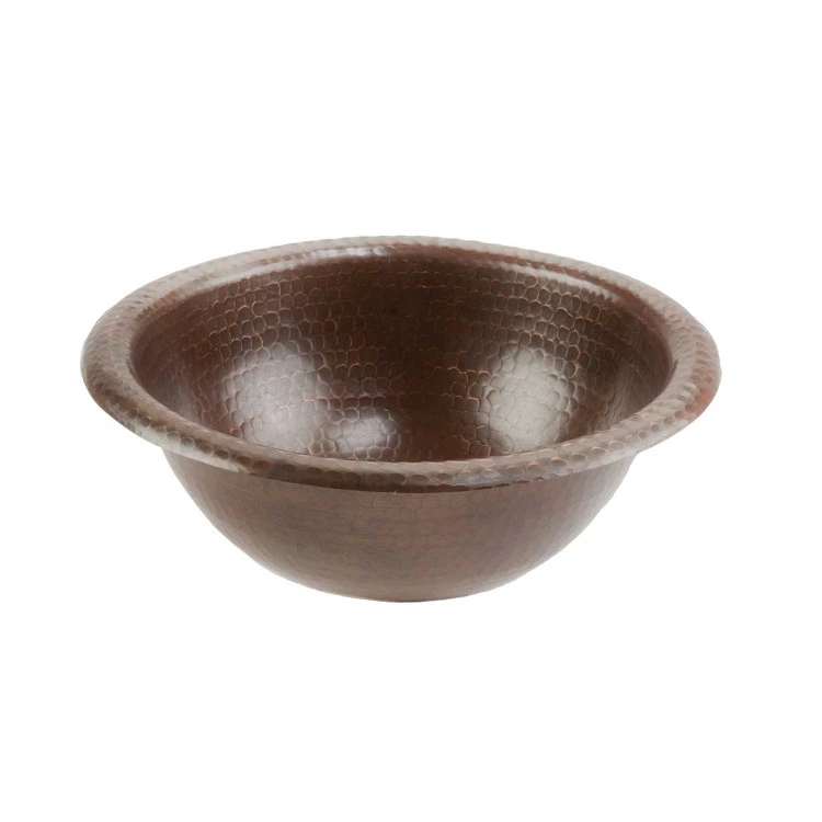 Premier Copper Products Small Round Self Rimming Hammered Copper Sink 3 Premier Copper Products Small Round Self Rimming Hammered Copper Sink