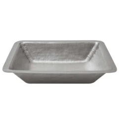 Premier Copper Products Rectangle Under Counter Copper Bathroom Sink - Electroless Nickel