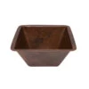 Premier Copper Products 15" Square Under Counter Hammered Copper Bathroom Sink -ANTONY SHOP Sales COPLSQ15DB SinkOnly 20
