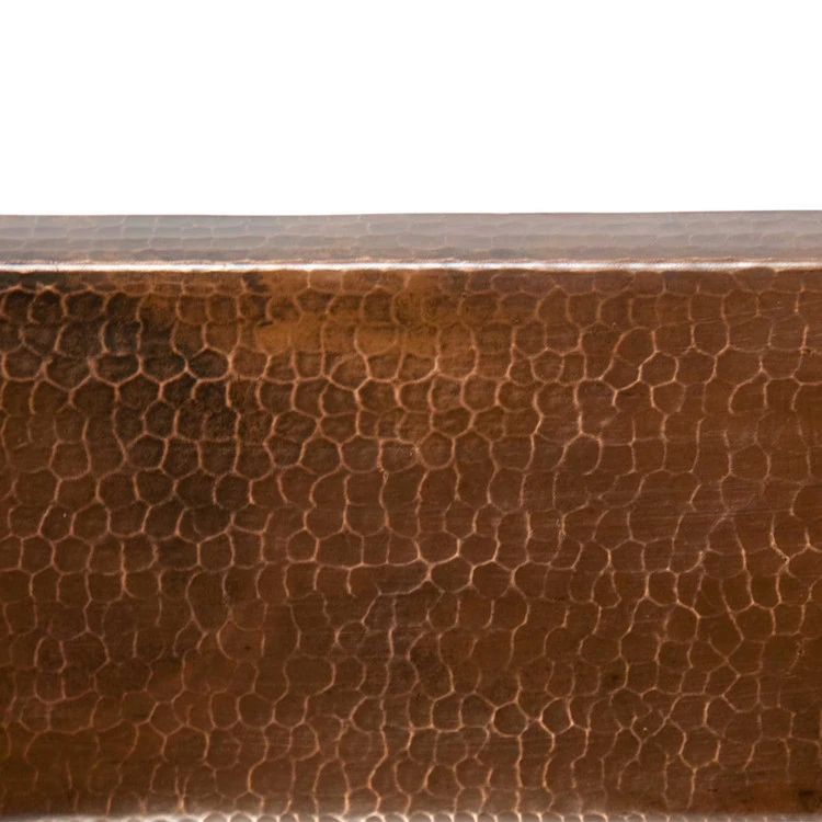 Premier Copper Products 15" Square Under Counter Hammered Copper Bathroom Sink 5 Premier Copper Products 15" Square Under Counter Hammered Copper Bathroom Sink - Image 3
