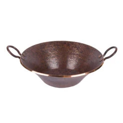 Premier Copper Products Round Hand Forged Old World Miners Pan Copper Vessel Sink