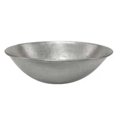 Premier Copper Products Oval Wired Rimmed Vessel Hammered Copper Sink In Electroless Nickel