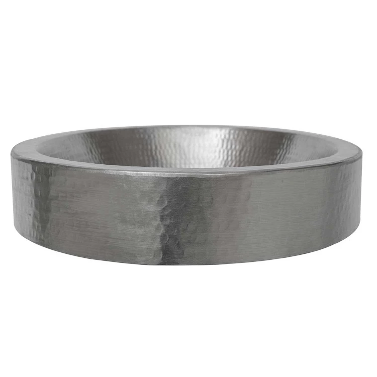 Premier Copper Products Oval Skirted Vessel Hammered Copper Sink In Electroless Nickel 3 Premier Copper Products Oval Skirted Vessel Hammered Copper Sink In Electroless Nickel