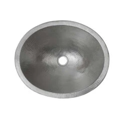 Premier Copper Products Oval Skirted Vessel Hammered Copper Sink In Electroless Nickel 7 Premier Copper Products Oval Skirted Vessel Hammered Copper Sink In Electroless Nickel -ANTONY SHOP Sales COPVO18SKEN main 30