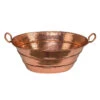 Premier Copper Products Oval Bucket Vessel Hammered Copper Sink With Handles In Polished Copper