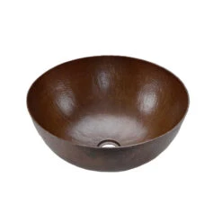 Premier Copper Products Small Round Vessel Hammered Copper Sink