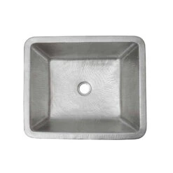 Premier Copper Products Rectangle Skirted Vessel Hammered Copper Sink In Electroless Nickel -ANTONY SHOP Sales COPVREC19SKEN main 30