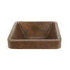 Premier Copper Products Square Skirted Vessel Hammered Copper Sink