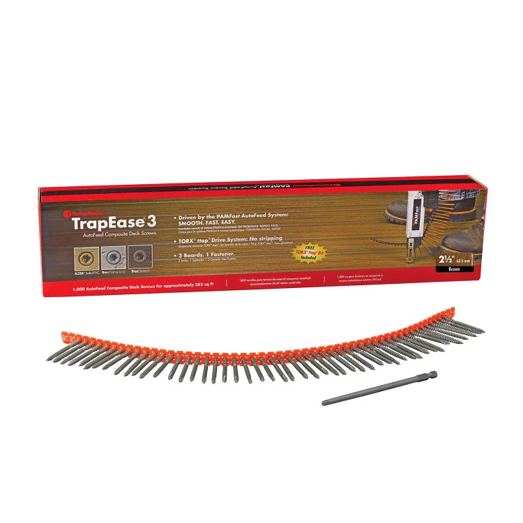 FastenMaster TrapEase 3 AutoFeed Composite Deck Screws - 1000 Count 3 FastenMaster TrapEase 3 AutoFeed Composite Deck Screws - 1000 Count