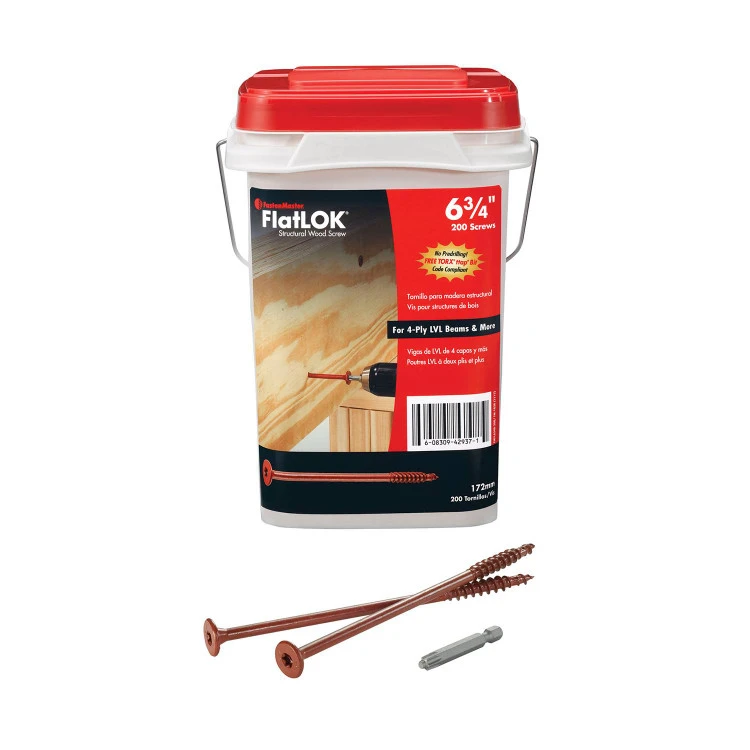 FastenMaster FlatLOK Structural Wood Screw - 200 Count - 6-3/4" 3 FastenMaster FlatLOK Structural Wood Screw - 200 Count - 6-3/4"