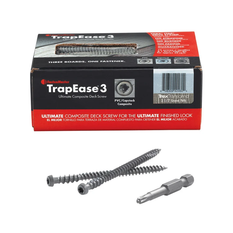 FastenMaster TrapEase 3 Composite Deck Screw - 75 Count - 2-1/2" 3 FastenMaster TrapEase 3 Composite Deck Screw - 75 Count - 2-1/2"