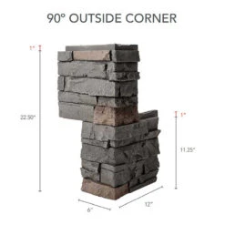 GenStone Faux Stacked Stone 90 Degree Outside Corner -ANTONY SHOP Sales GENSTOC main 30