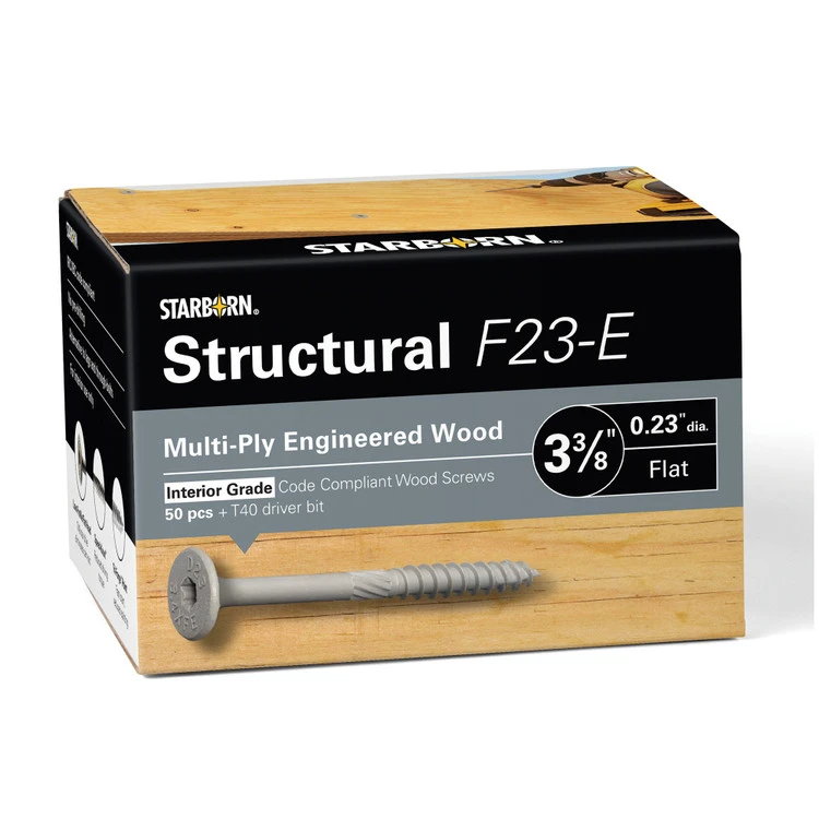 Starborn Industries Structural F23-E Multi-Ply Engineered Flat Head Wood Screw 3 Starborn Industries Structural F23-E Multi-Ply Engineered Flat Head Wood Screw