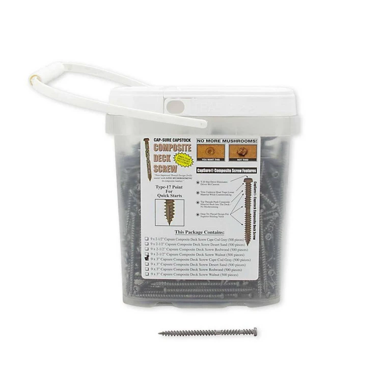 Sure Drive USA Cap-Sure #9 X 3" Star Drive Composite Deck Screws - Box Of 500 3 Sure Drive USA Cap-Sure #9 X 3" Star Drive Composite Deck Screws - Box Of 500