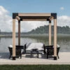 Wild Hog LINX Wood Pergola Kit - 8x8 With 6" STIX, Hardware, Sunshade