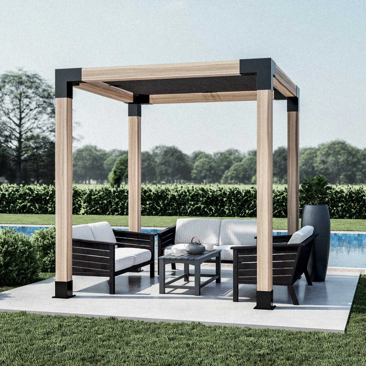 Wild Hog LINX Wood Pergola Kit - 8x8 With 6" STIX, Hardware, Sunshade 4 Wild Hog LINX Wood Pergola Kit - 8x8 With 6" STIX, Hardware, Sunshade - Image 2